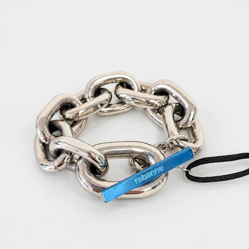 Paco Rabanne Chunky Silver Chain Bracelet NWT